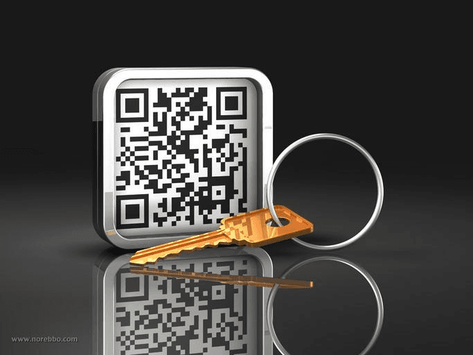 A QR code secured with a padlock